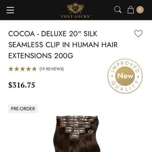 Foxy Locks 20” Hair Extensions, Cocoa shade